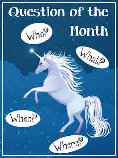Question of the Month: Your first kiss? #QOTM Question of the Month Unicorns badge